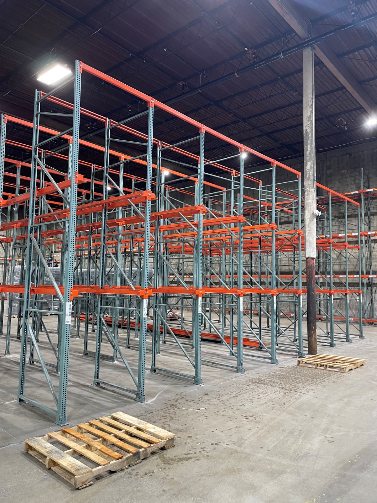 Drive-in pallet rack installation