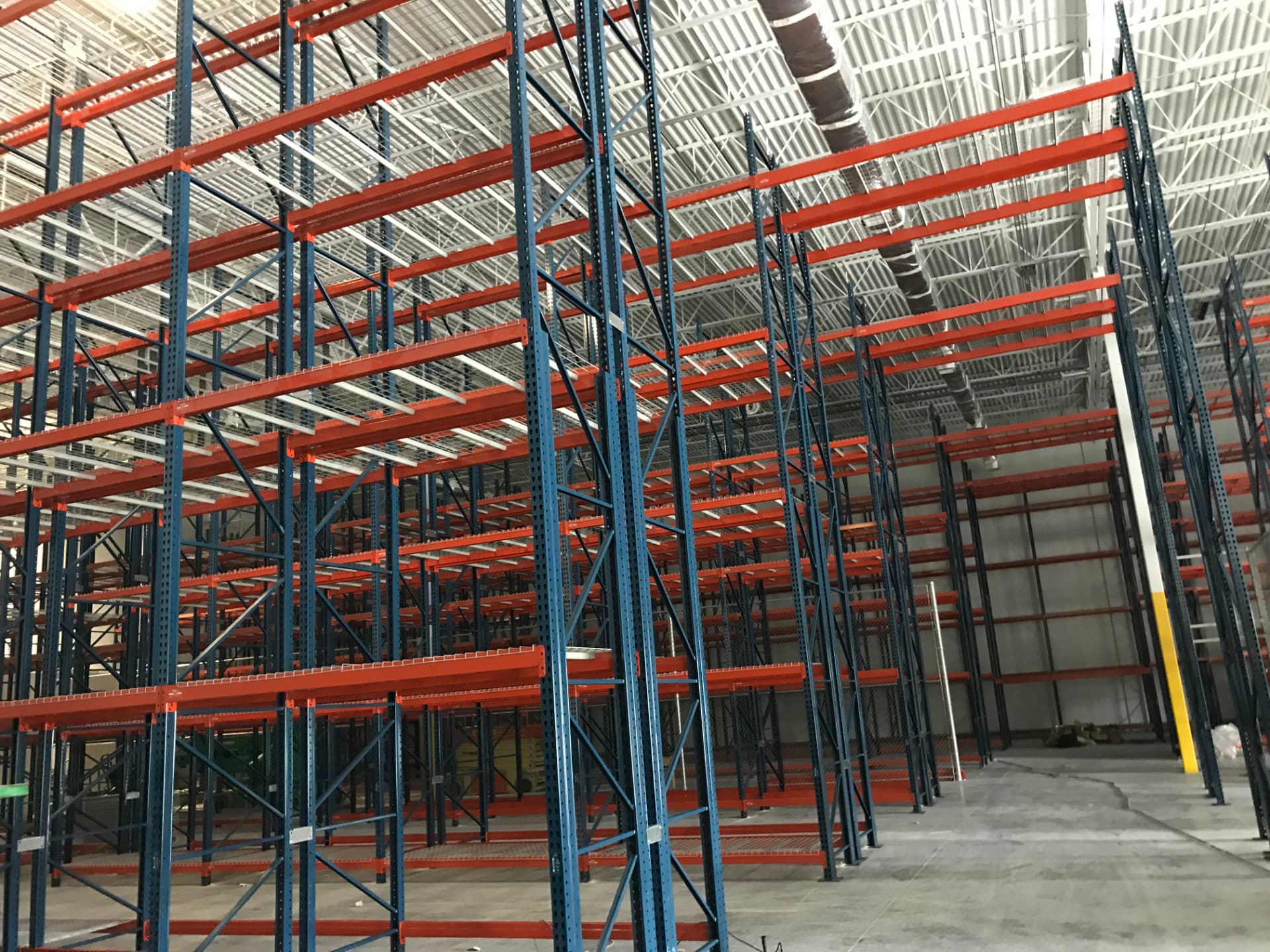 Warehouse pallet rack installation